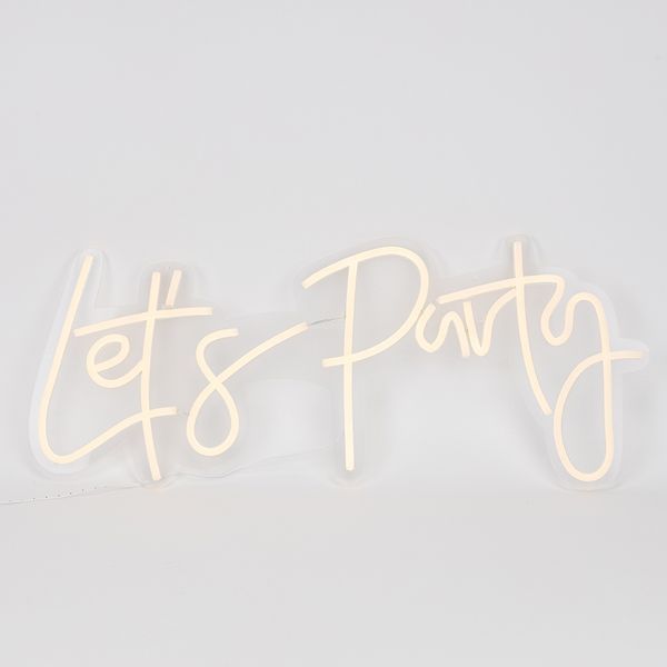 Светодиодная (LED) неоновая вывеска "Let's Party", от USB, оранжевая, 56*24 см (9318-008) E-9318008 фото