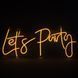 Светодиодная (LED) неоновая вывеска "Let's Party", от USB, оранжевая, 56*24 см (9318-008) E-9318008 фото 2