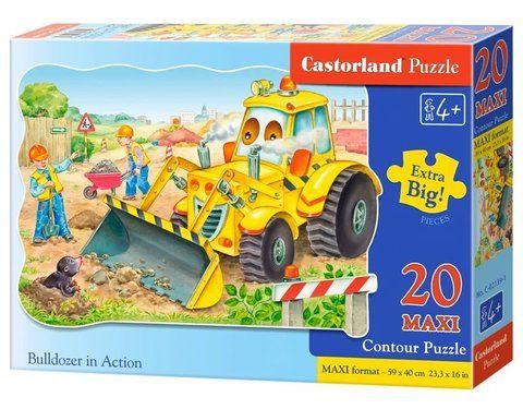 Пазл на 20 Maxi элементов "Бульдозер в действии" (C-2139), Castorland C-02139 фото