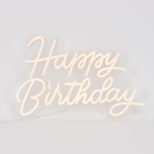 Светодиодная (LED) неоновая вывеска "Happy Birthday", от USB, оранжевая, 40*27 см (9318-006) E-9318006 фото