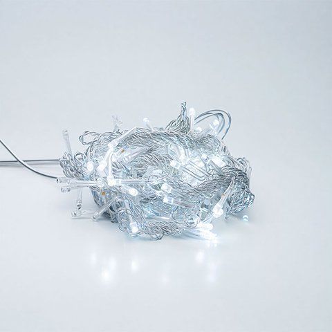 Новорічна гірлянда штора 2х2 м 80 LED кімнатна, провід Білий (ZWM2280LED) Garlando L-ZWM2280LEDW фото