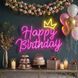 Светодиодная (LED) неоновая вывеска "Happy Birthday", от USB, розовая, 38*28 см (9318-002) E-9318002 фото 1