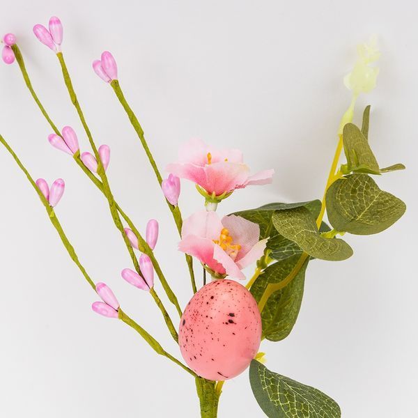 Пасхальная декоративная веточка "Розовая крашанка", 26 см (5107-021/pink) E-5107021/pink фото
