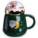 Чашка фарфоровая с крышкой Christmas 400 (мл) Зеленый Yiwu FM-CS-41A L-FM-CS-41A фото 1
