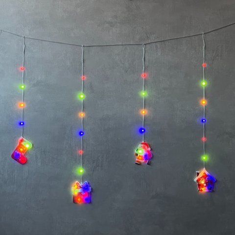 Гірлянда-штора "Щасливого Різдва", 110 LED, 3.3 м різнокольорова, від електромережі (9133-031) E-9133031 фото