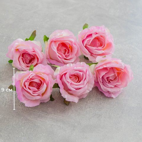 Головка троянди, рожева, 9 см (8503-008/1) E-8503008/1 фото