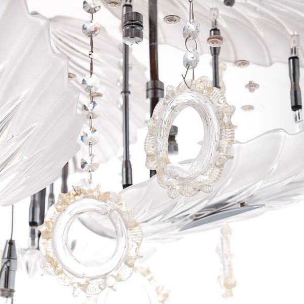 Люстра-припотолочная со стеклянными листочками (6 ламп) (RL018) (RL018) E-RL018 фото