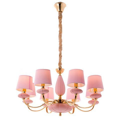Люстра подвесная светло-розовая на 8 ламп (BL002/8pink) (BL002/8pink) E-BL002/8pink фото