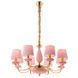 Люстра подвесная светло-розовая на 8 ламп (BL002/8pink) (BL002/8pink) E-BL002/8pink фото 1