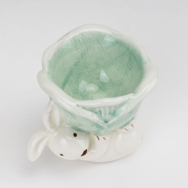 Підставка під яйце "Кролик і зелена квітка", 6 см (5106-003/green) E-5106003/green фото