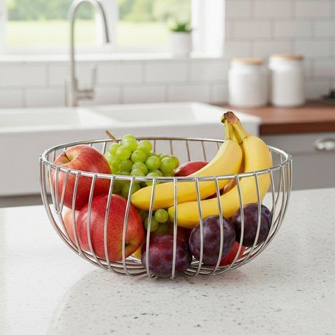 Фруктовница металлическая "Нектар", серебряная, 20*10 см (4012-010) E-4012010 фото