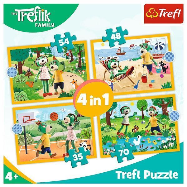 Набір пазлів 4 в 1 "Трефлікс на канікулах" (34623), Trefl T-34623 фото