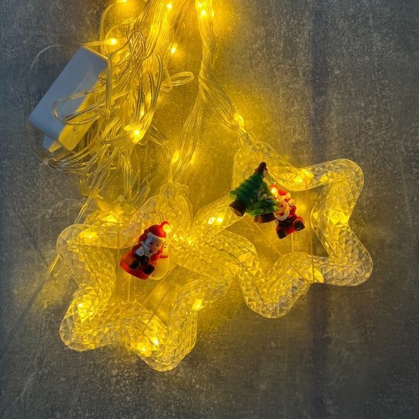 Гірлянда-штора "Санта", 110 LED, жовта, 3 м, від електромережі (9133-028) E-9133028 фото