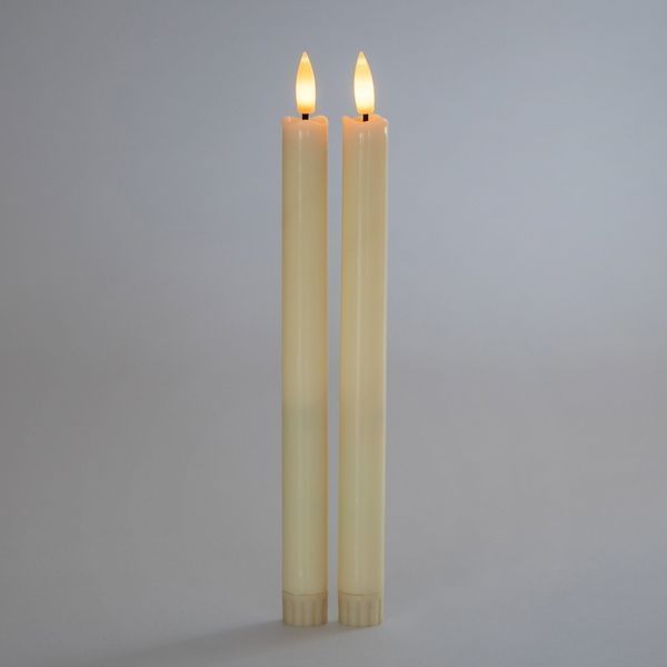 Набор из 2 светодиодных свечей (LED), айвори, 26 см (6032-007) E-6032007 фото