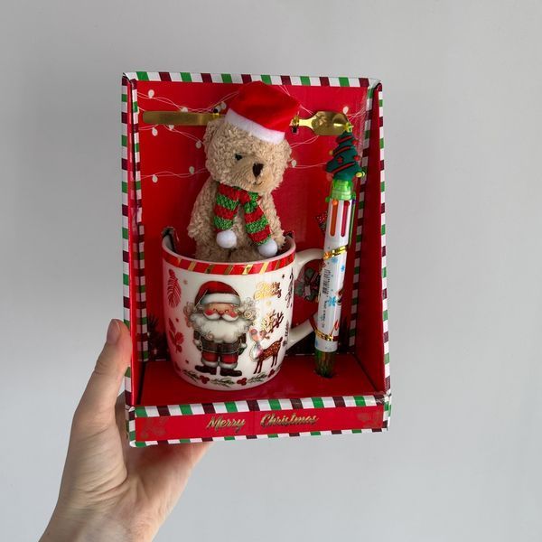 Кружка з іграшкою, ручкою та ложкою "Merry Christmas", 400 мл * Рандомний вибір дизайну (9407-038) E-9407038 фото